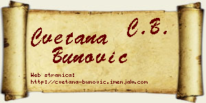 Cvetana Bunović vizit kartica